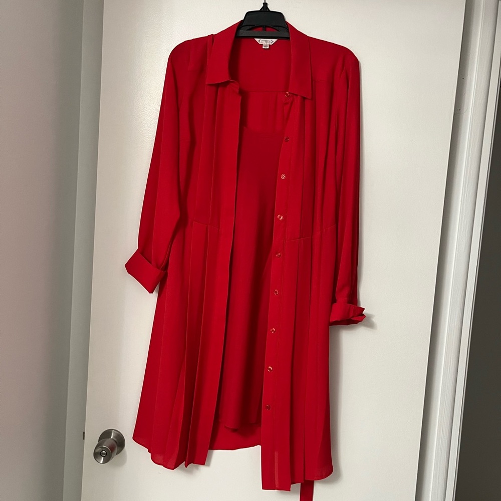 Nanette Lepore Red Sleeveless V-Neck Dress